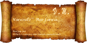 Vancsó Marianna névjegykártya